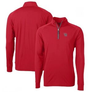 Cutter & Buck Men's Vibrant Red Quarter-Zip Jacket